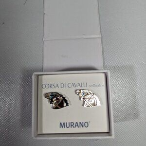 NEW- Mens Murano Corsa Di Cavalli Collection Cufflinks Horse Design MSRP: $50